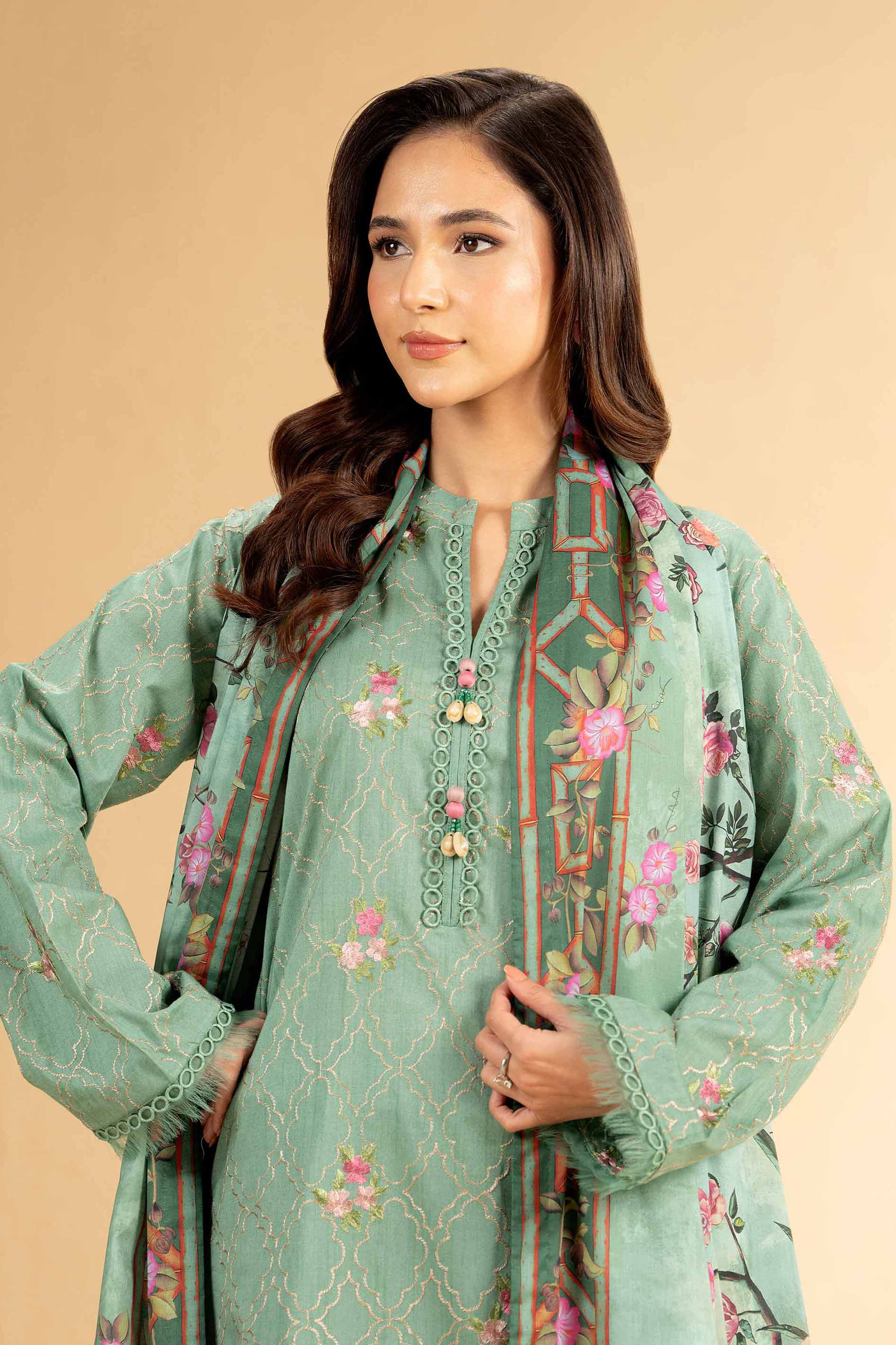 3 Piece - Printed Embroidered Suit - 42401821-1 for Women - Unstitched Collection | Nishat | Shop Online