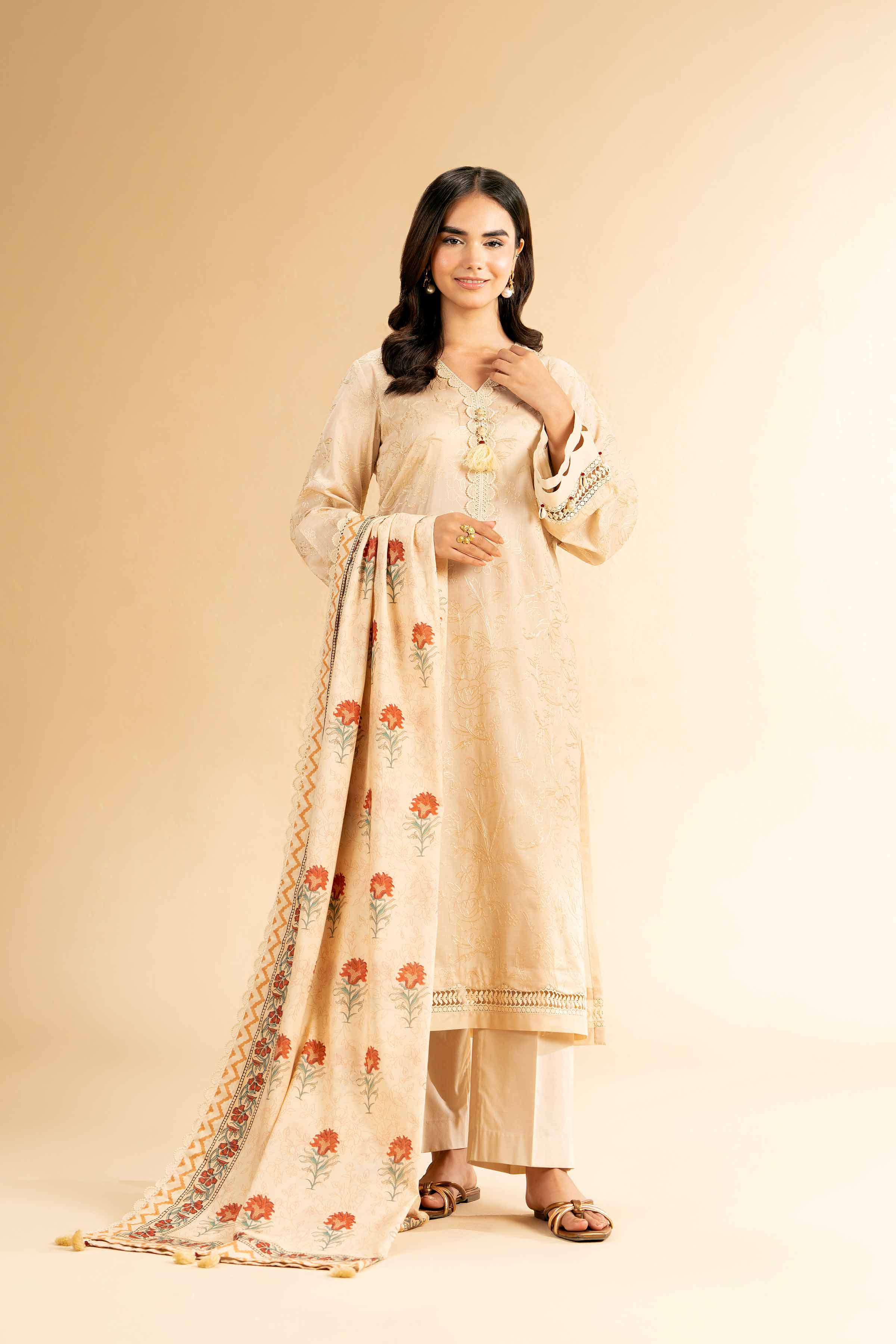 3 Piece - Printed Embroidered Suit - 42401825-1 for Women - Unstitched Collection | Nishat | Shop Online