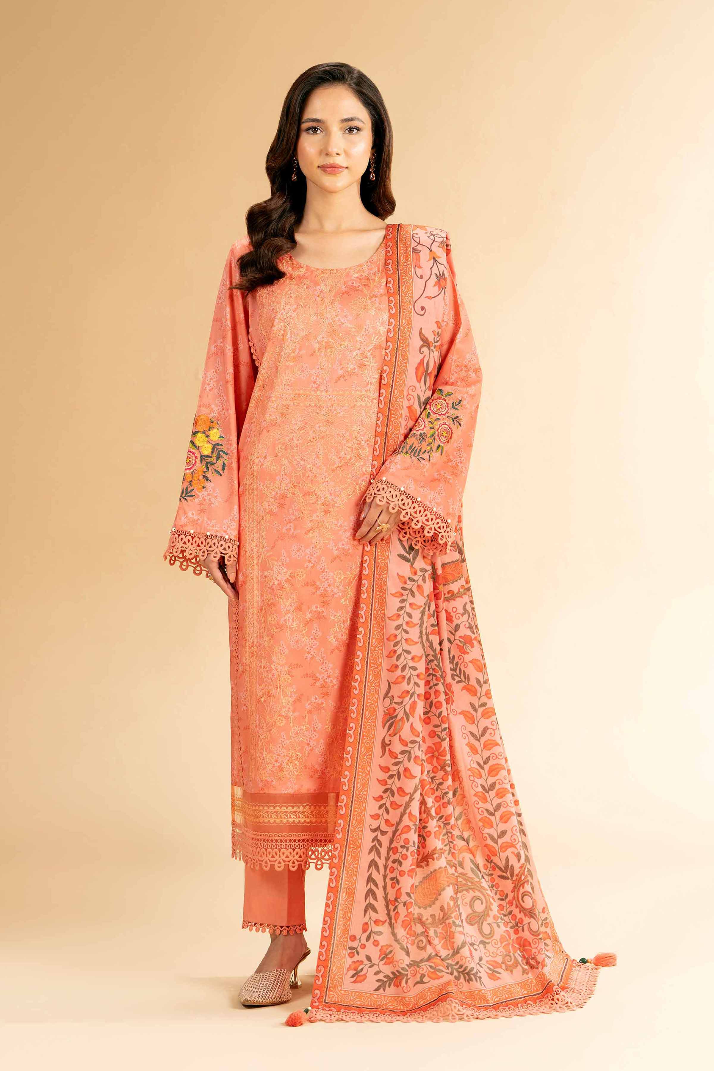 3 Piece - Printed Embroidered Suit - 42401827-1 for Women - Unstitched Collection | Nishat | Shop Online
