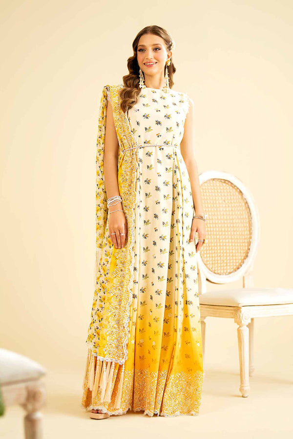 3 Piece - Digital & Paste Printed Embroidered Suit - 42401916