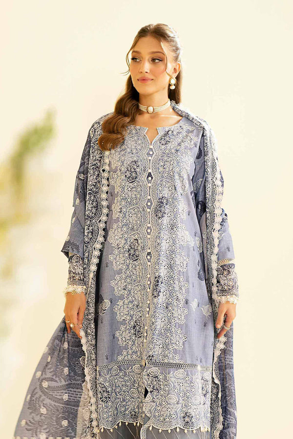 3 Piece - Digital & Paste Printed Embroidered Suit - 42401917