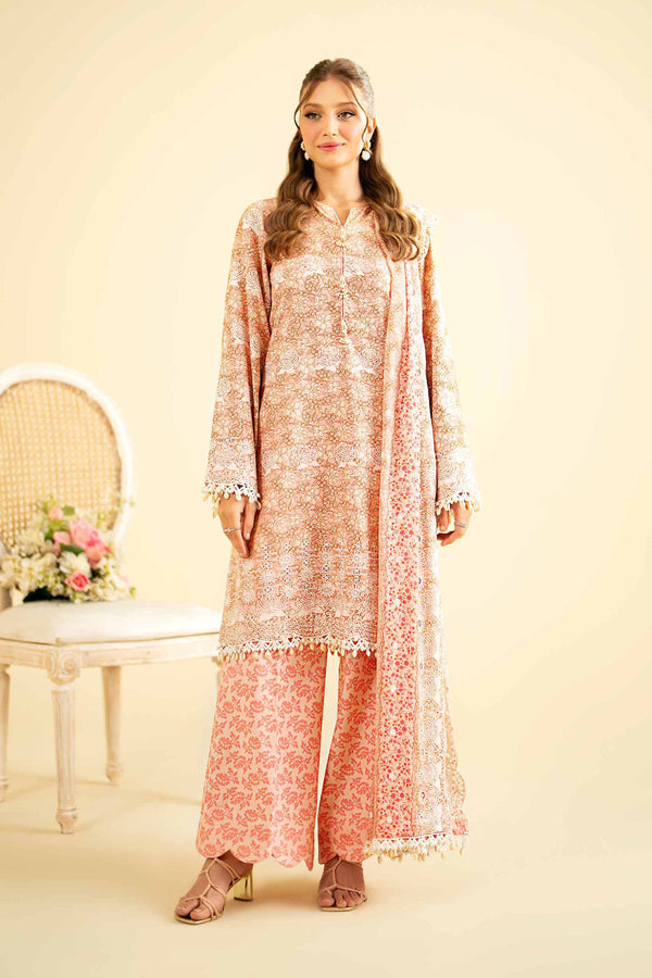3 Piece - Digital & Paste Printed Embroidered Suit - 42401920