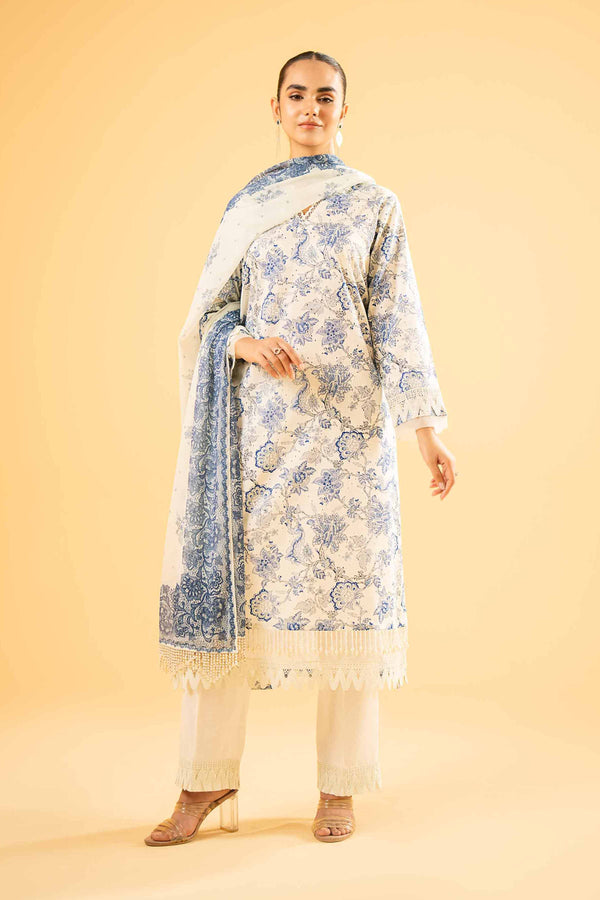 3 Piece - Digital Printed Embroidered Suit - 42401967