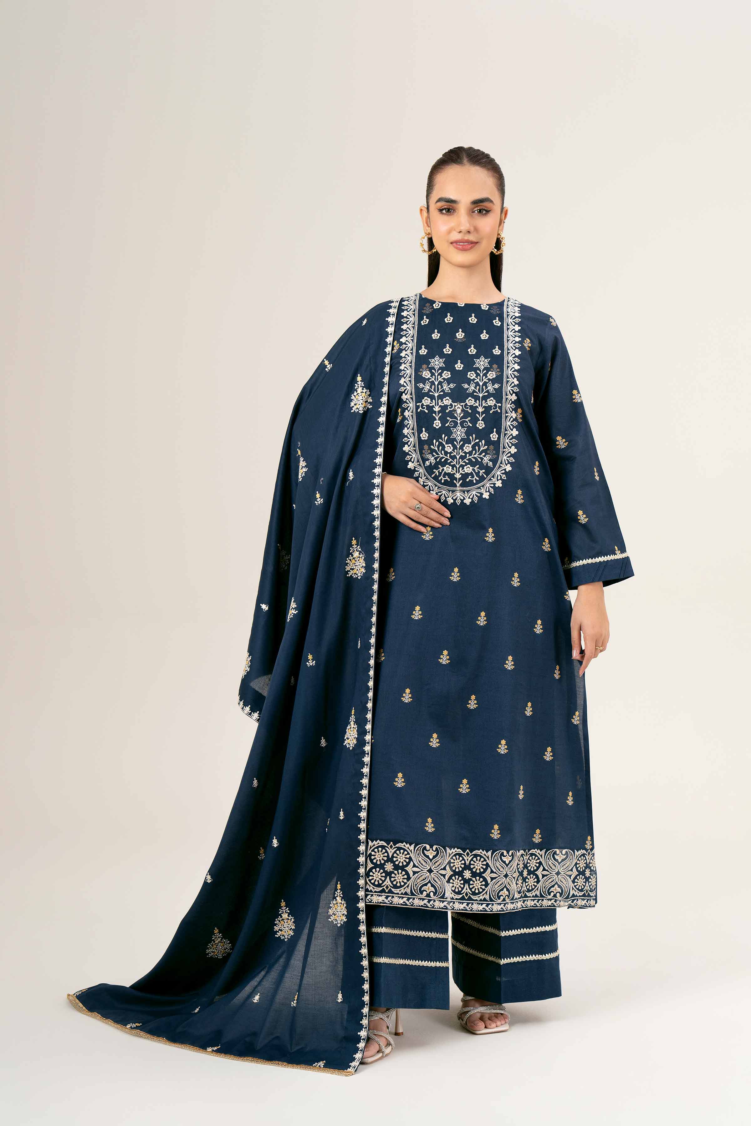 3 Piece - Printed Embroidered Suit - 42401989-1 for Women - Unstitched Collection | Nishat | Shop Online