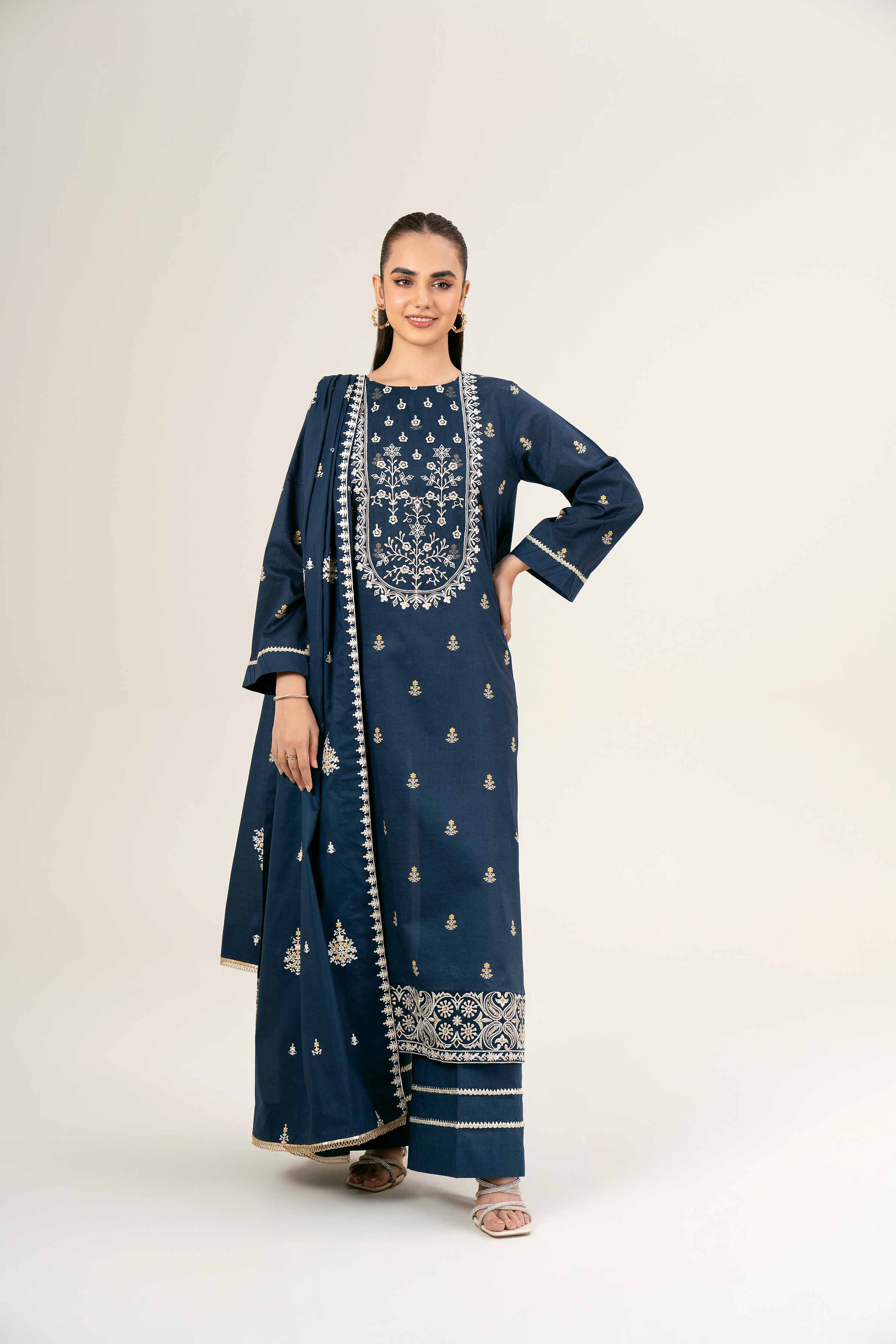 3 Piece - Printed Embroidered Suit - 42401989-1 for Women - Unstitched Collection | Nishat | Shop Online