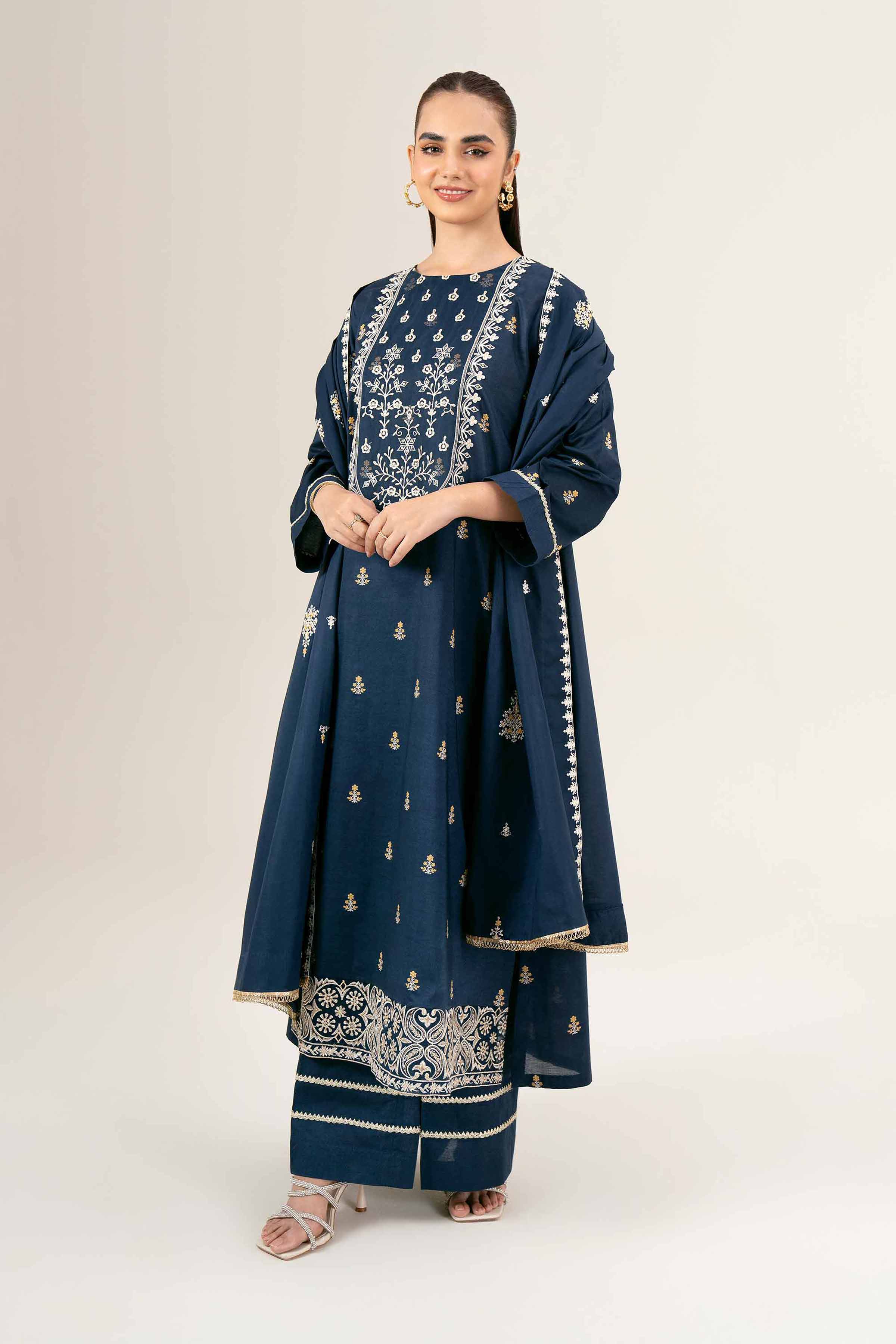 3 Piece - Printed Embroidered Suit - 42401989-1 for Women - Unstitched Collection | Nishat | Shop Online