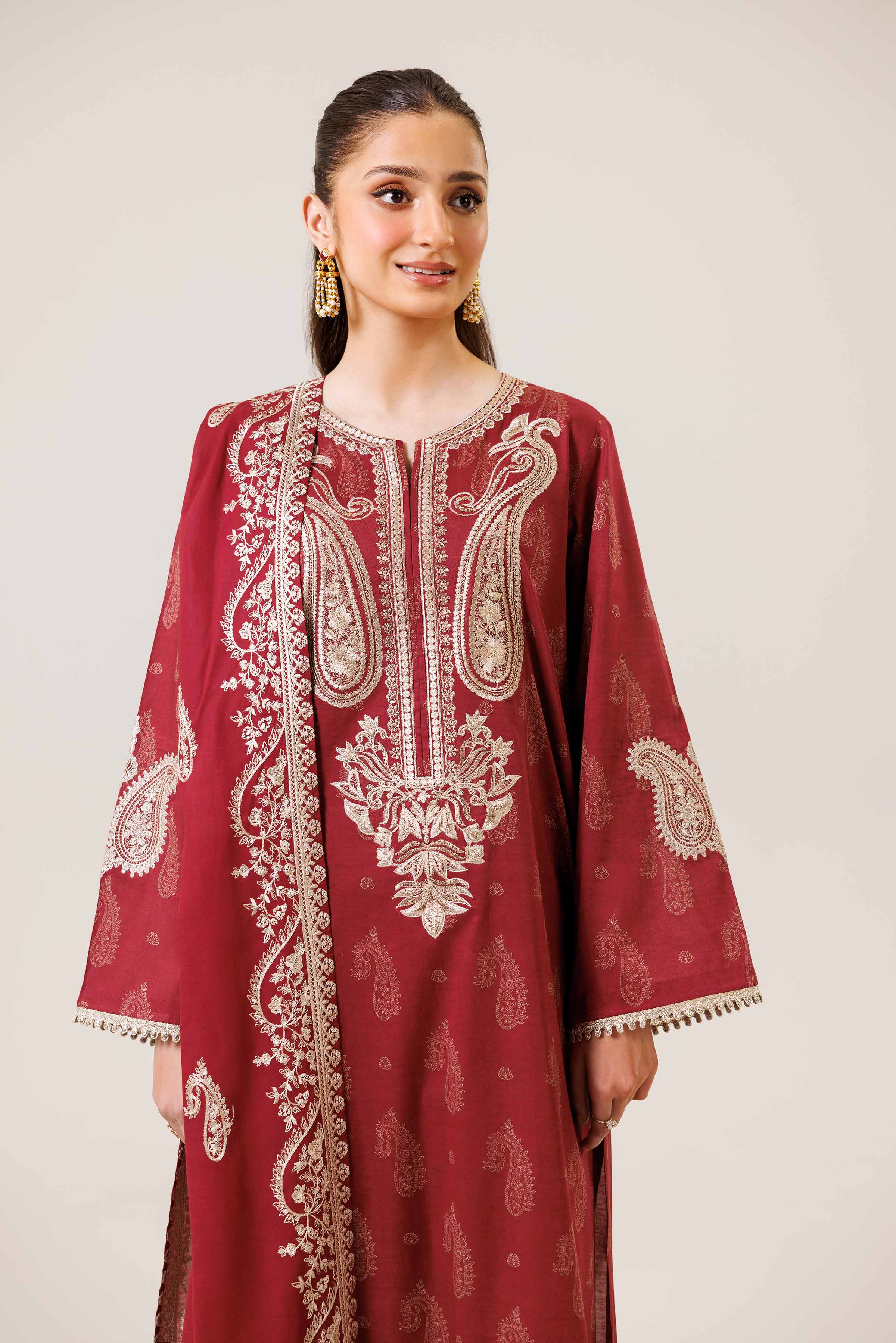 3 Piece - Printed Embroidered Suit - 42401990-1 for Women - Unstitched Collection | Nishat | Shop Online