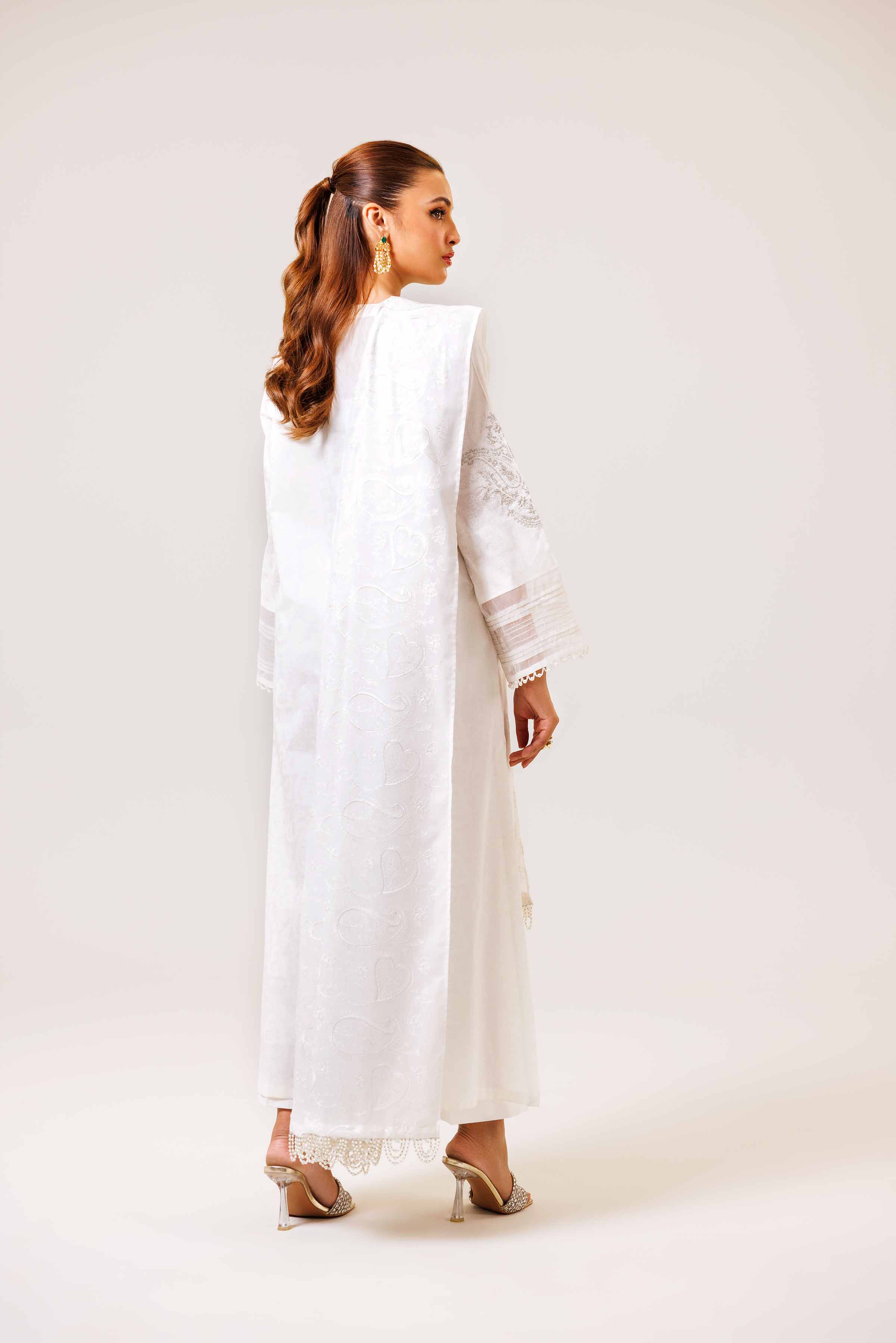 3 Piece - White Paste Printed Embroidered Suit - 42401992-1 for Women - Unstitched Collection | Nishat | Shop Online