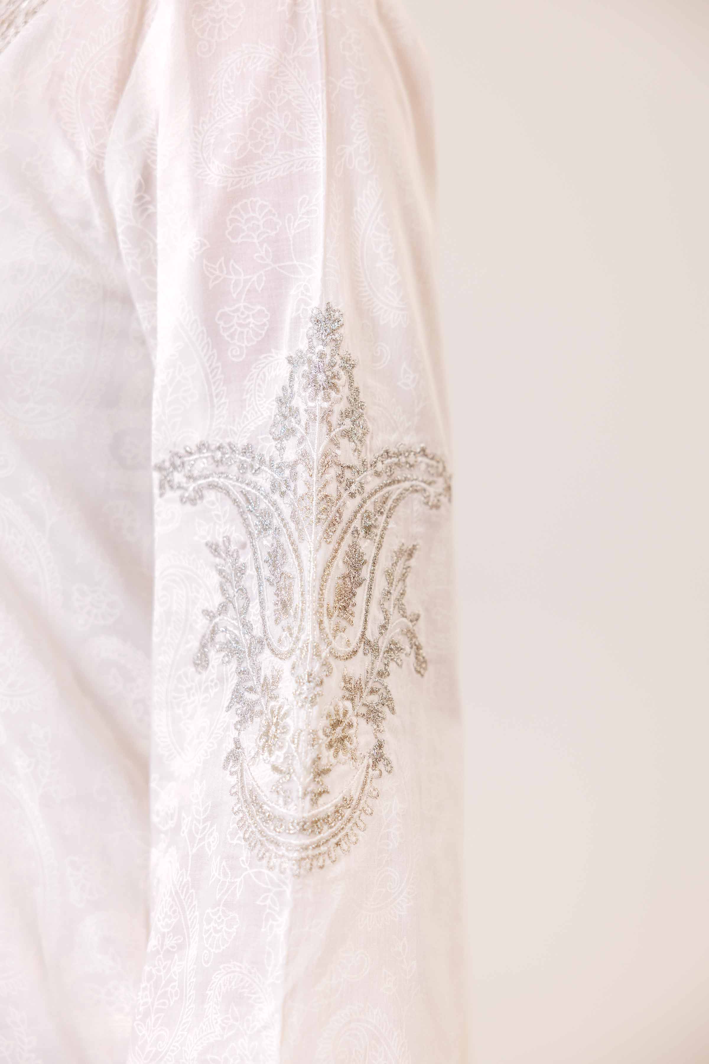 3 Piece - White Paste Printed Embroidered Suit - 42401992-1 for Women - Unstitched Collection | Nishat | Shop Online
