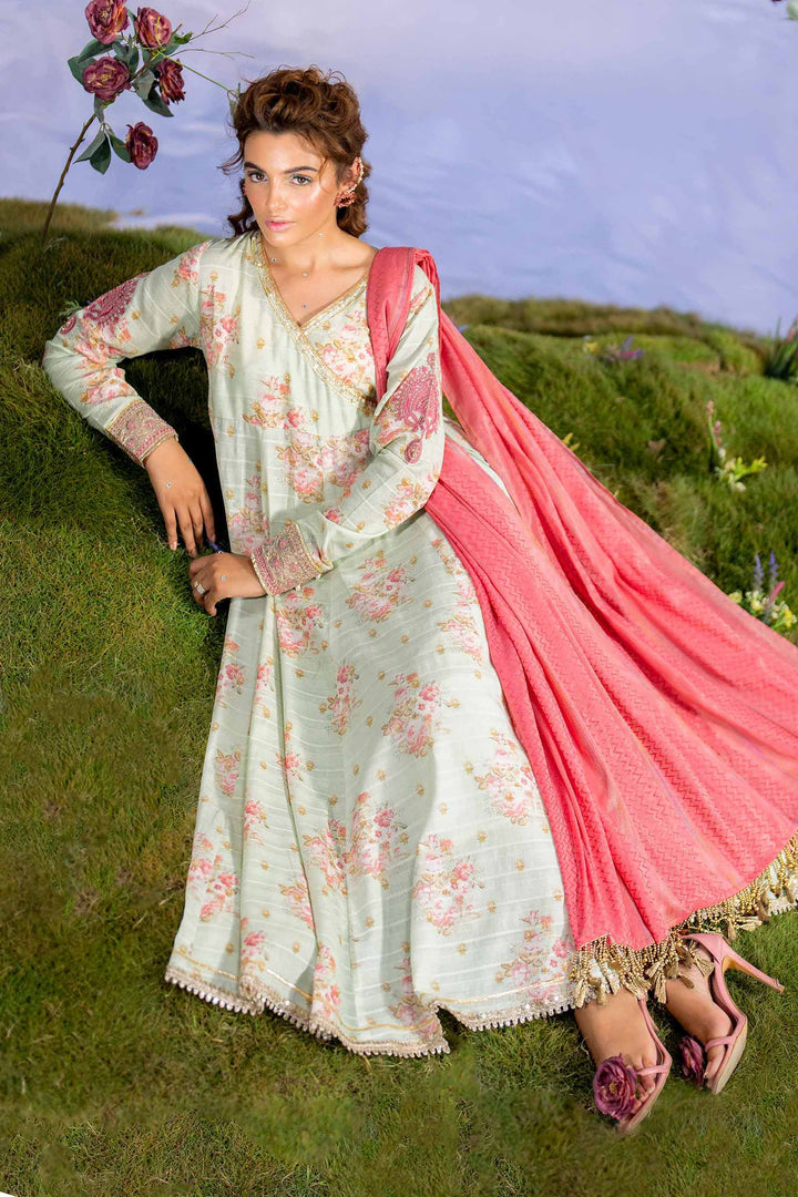 3 Piece Digital Printed Jacquard Embroidered Suit Light Pink