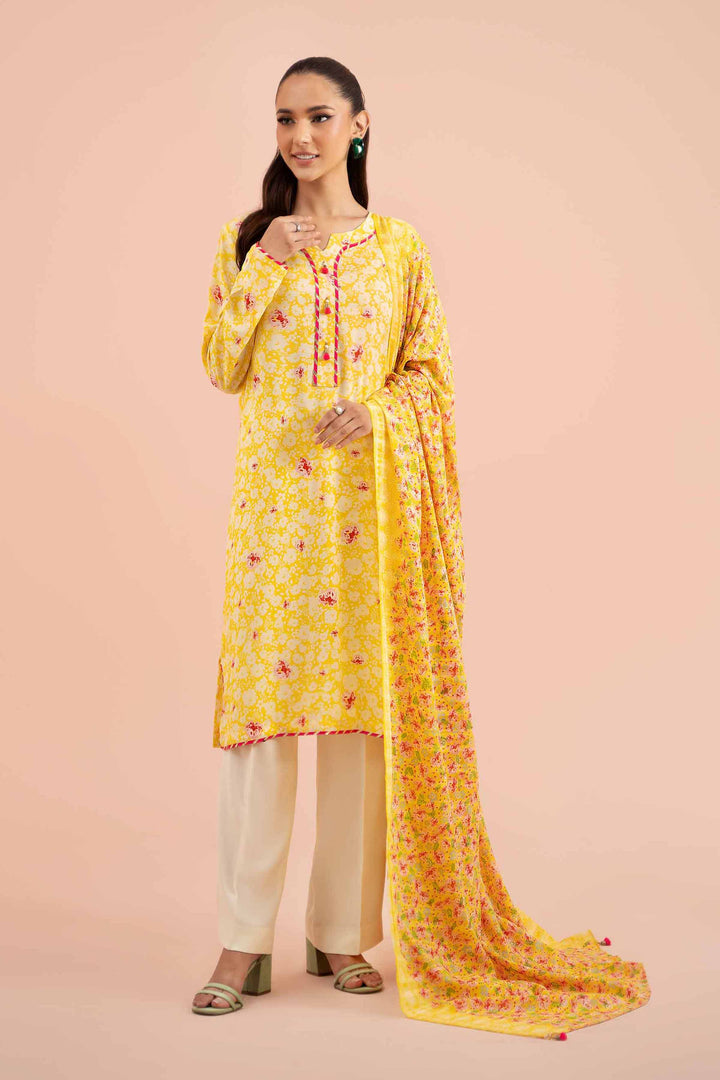 3 Piece Printed Suit Yellow