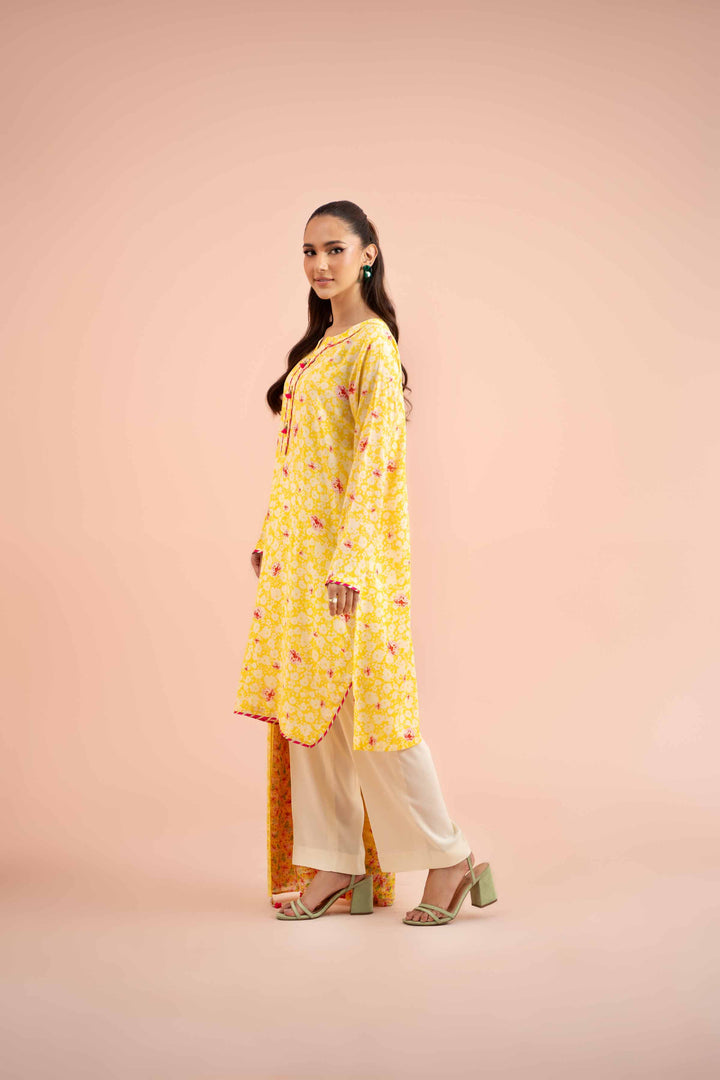 3 Piece Printed Suit Yellow