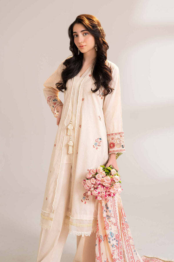 3 Piece - Printed Embroidered Suit - 42402137