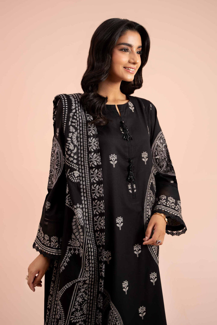 2 Piece Jacquard Embroidered Suit Jet Black