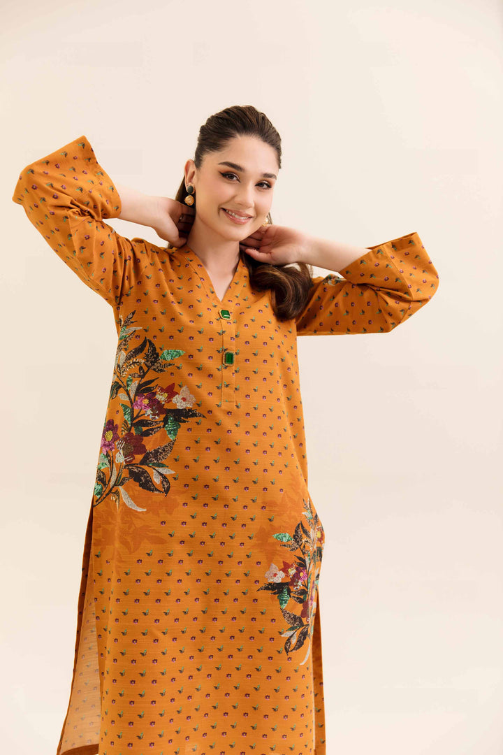 2 Piece Digital Printed Unstitched Any Day Suit Orange