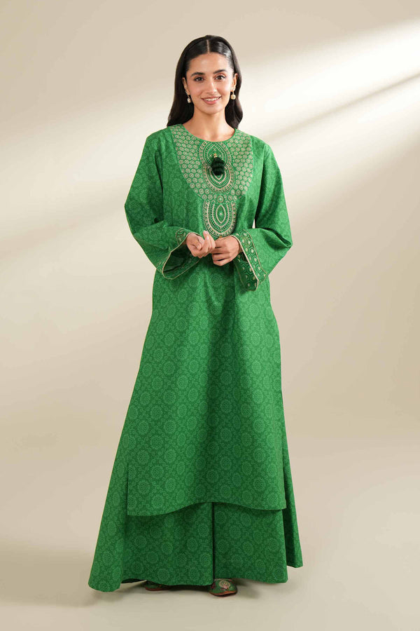 2 Piece Printed Embroidered Unsititched Any Day Suit Green