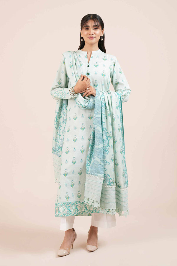 2 Piece - Printed Embroidered Suit - 42404081