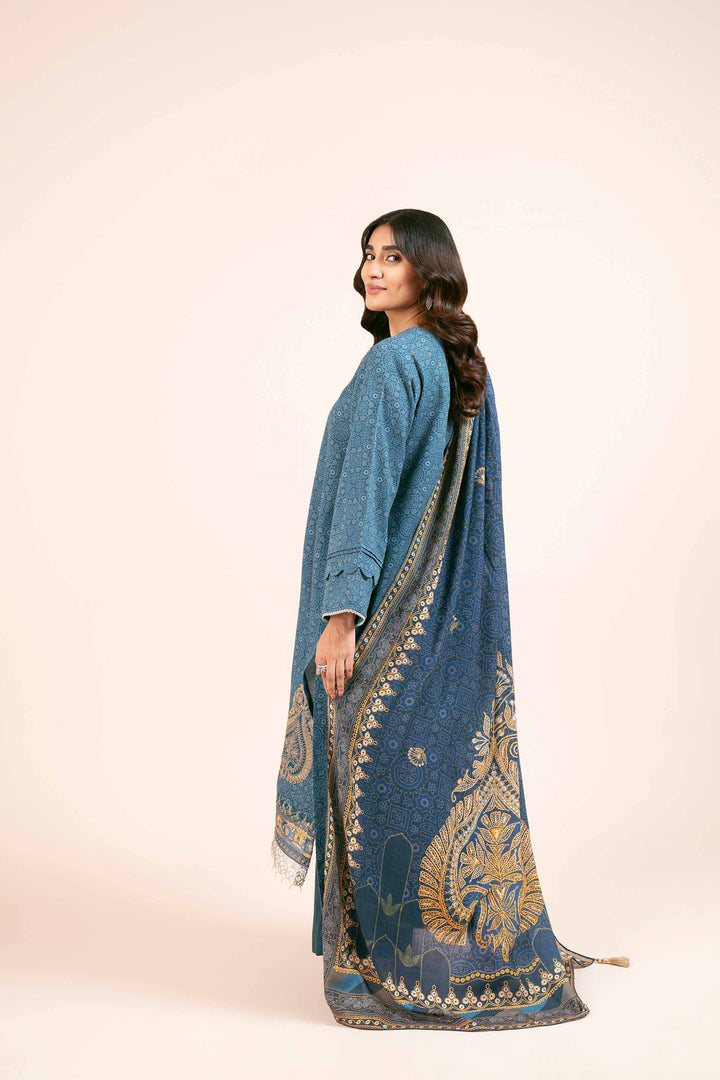 2 Piece Printed Embroidered Unsititched Any Day Suit Blue