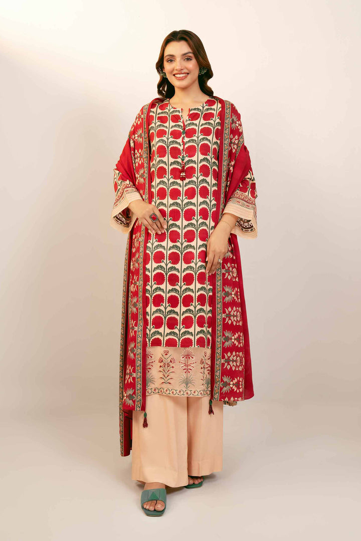 3 Piece Printed Embroidered Unstitched Any Day Suit