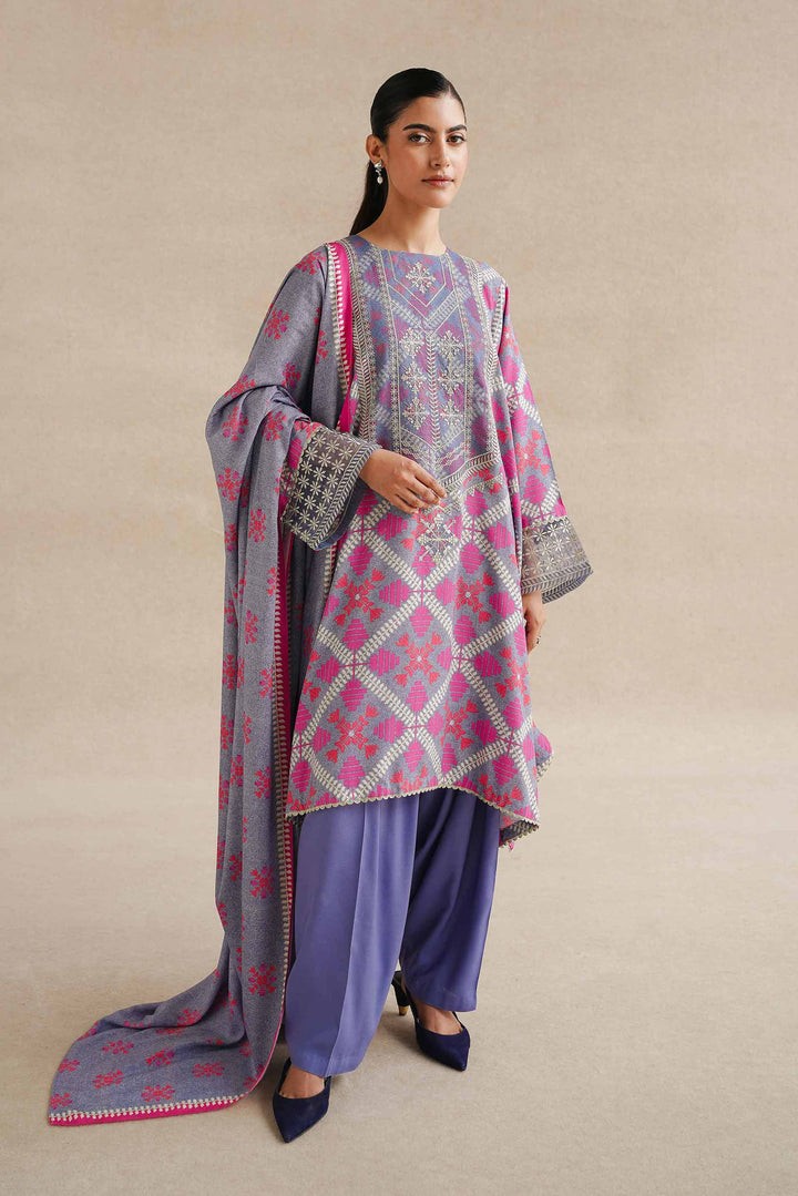 3 Piece Printed Embroidered Unstitched Any Day Suit