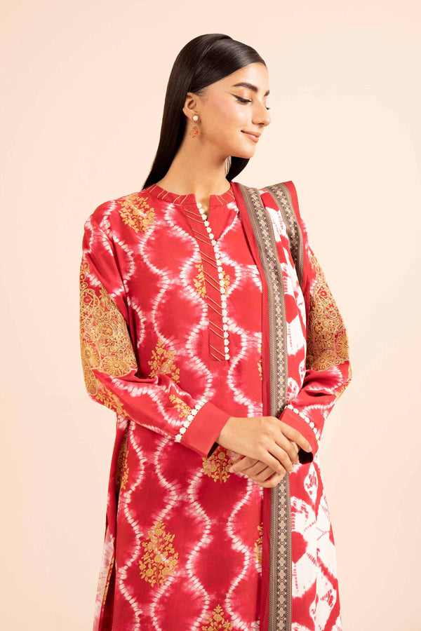 3 Piece Printed Embroidered Unstitched Any Day Suit