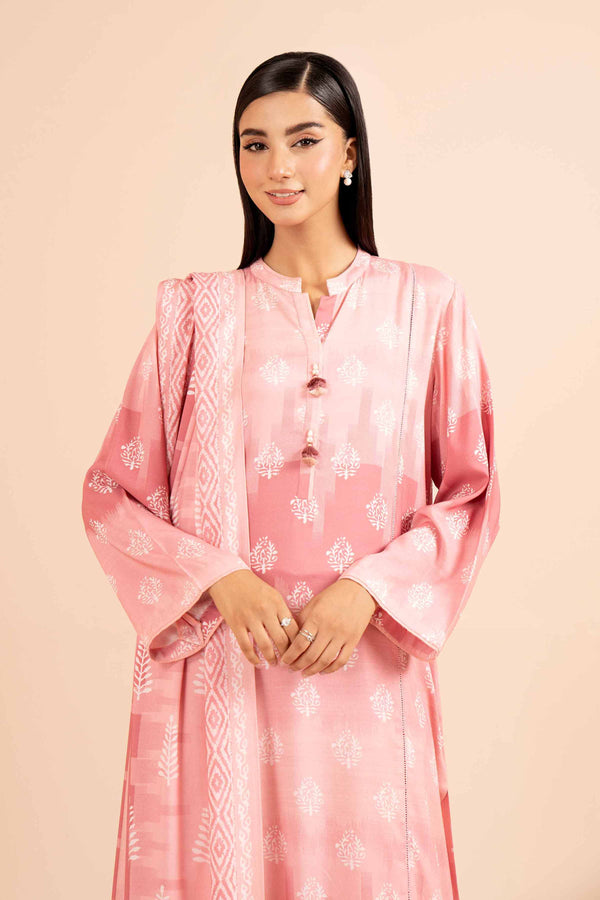 3 Piece Printed Unstitched Any Day Suit tea Pink