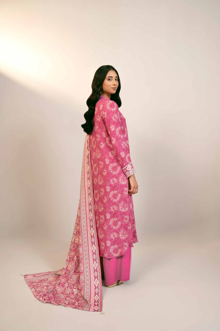 3 Piece Printed Unstitched Any Day Suit Pink