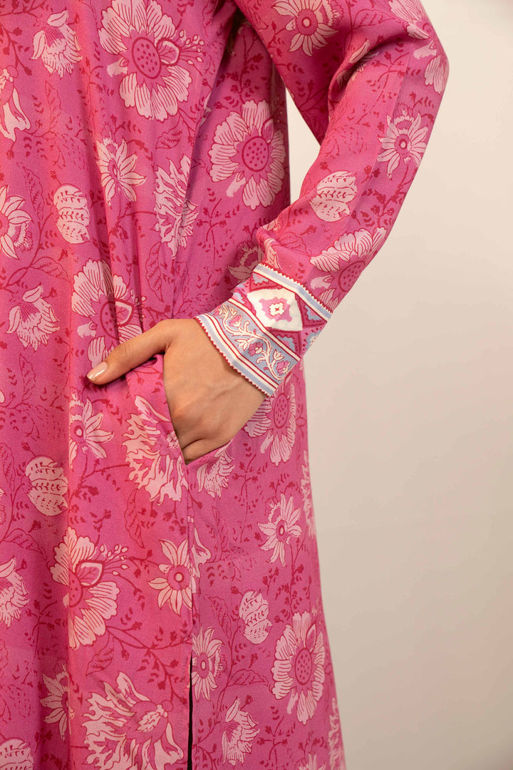 3 Piece Printed Unstitched Any Day Suit Pink