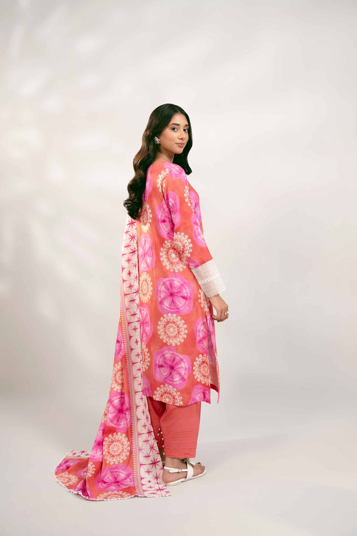 3 Piece Printed Unstitched Any Day Suit Pink