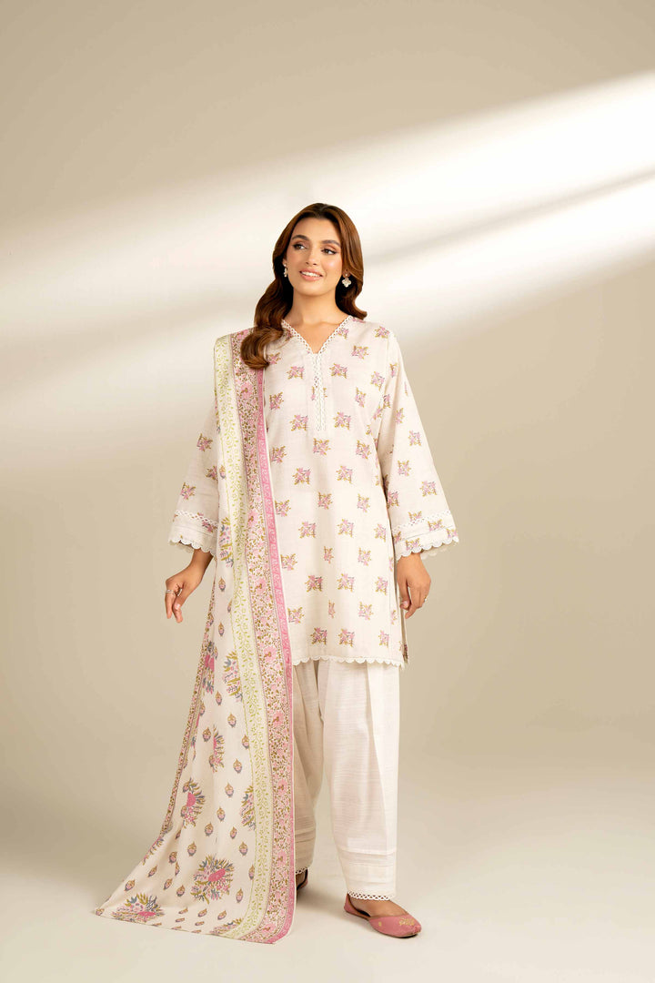 3 Piece  Printed Unstitched Suit Winter 2024