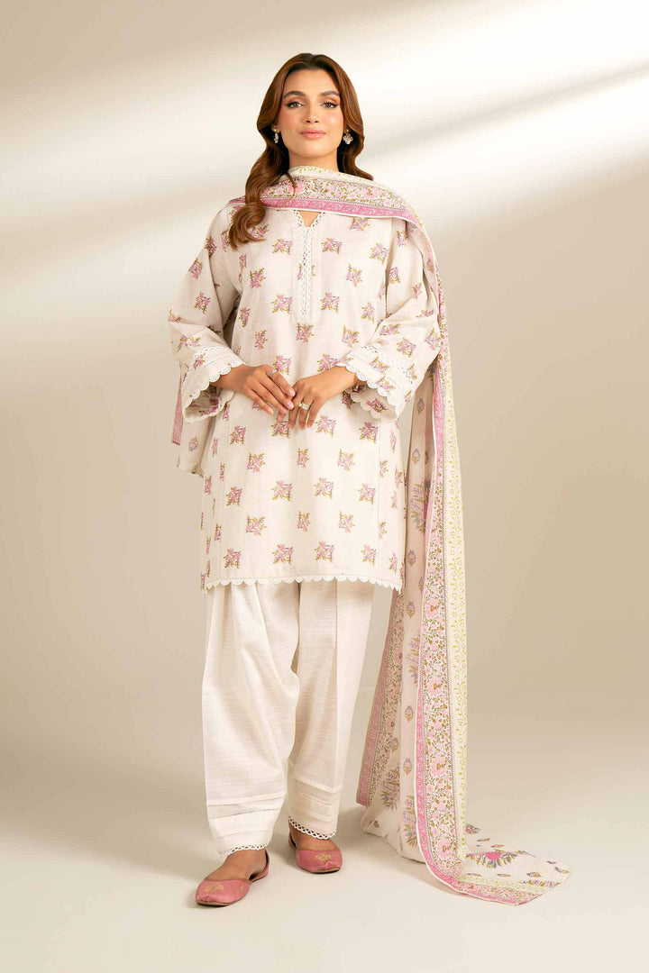 3 Piece  Printed Unstitched Suit Winter 2024