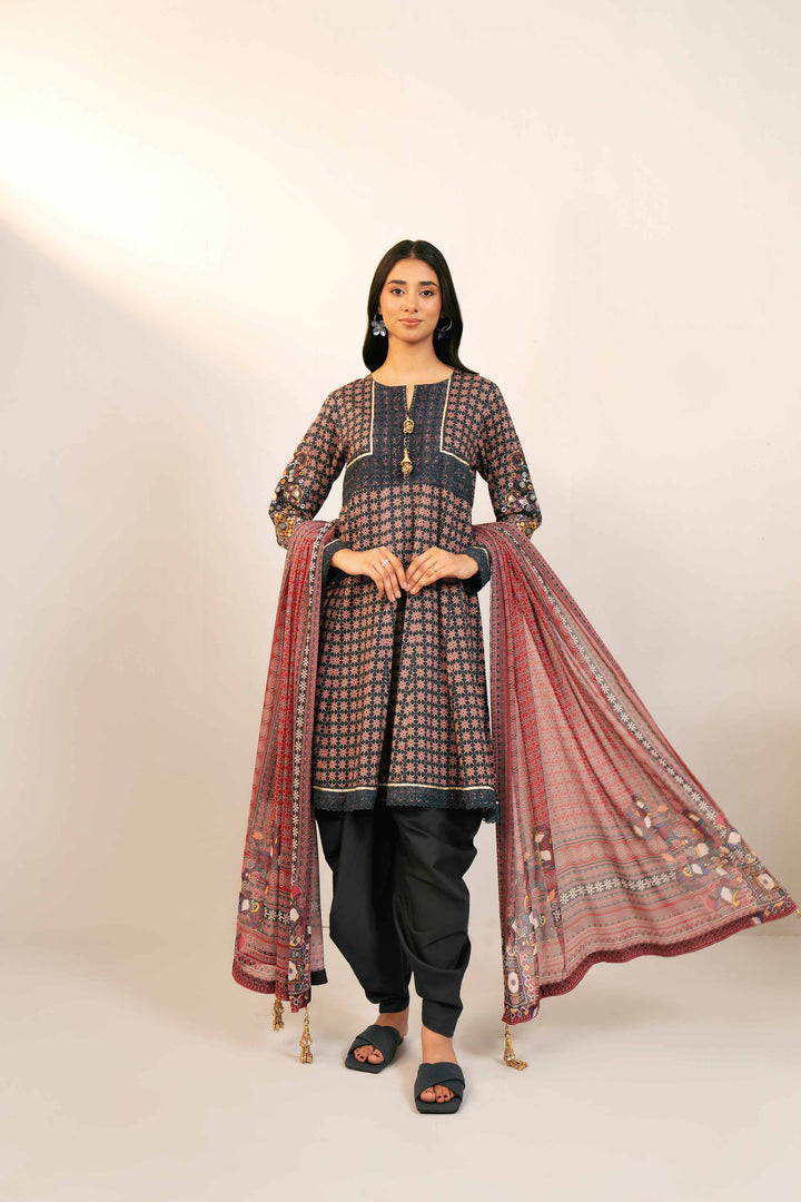 3 Piece Printed Embroidered Unstitched Any Day Suit