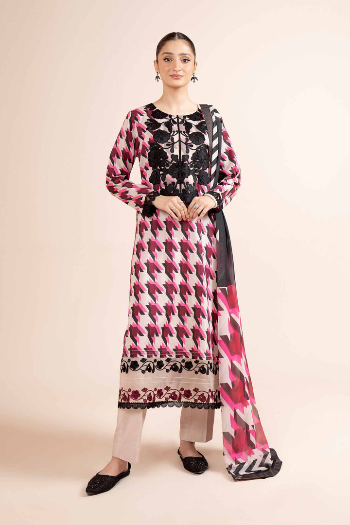 3 Piece Printed Embroidered Unstitched Any Day Suit