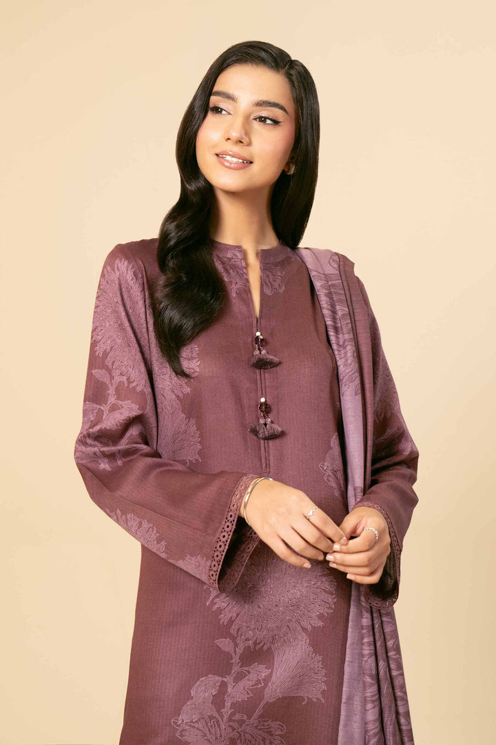 3 Piece Printed Embroidered Unstitched Any Day Suit Dull mauve