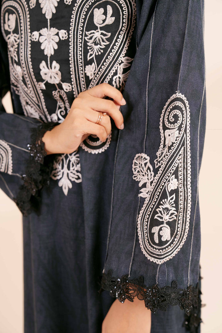 3 Piece  Printed Embroidered Unstitched Suit Winter 2024