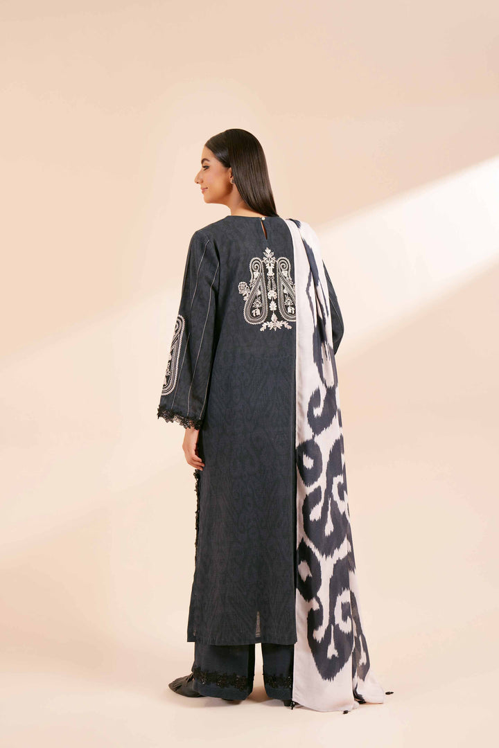 3 Piece  Printed Embroidered Unstitched Suit Winter 2024