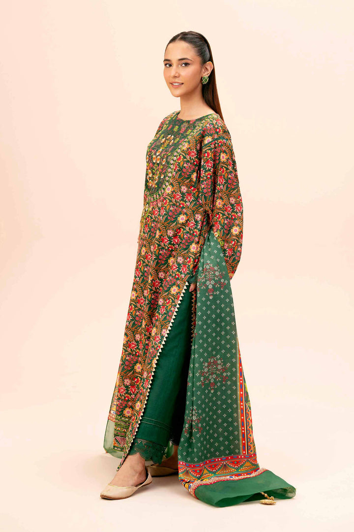 3 Piece  Printed Embroidered Unstitched Suit Winter 2024