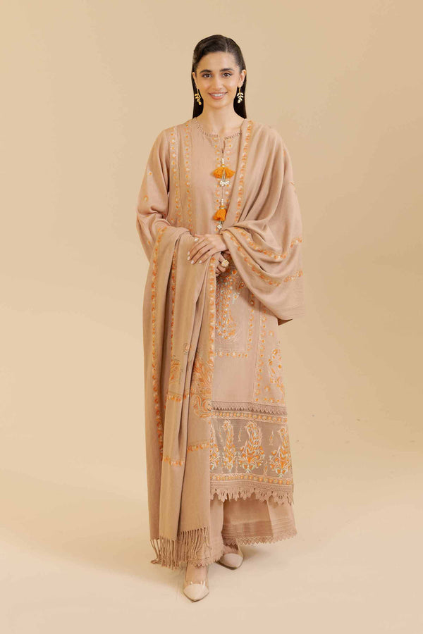 3 Piece  Embroidered Winter Collection Suit  