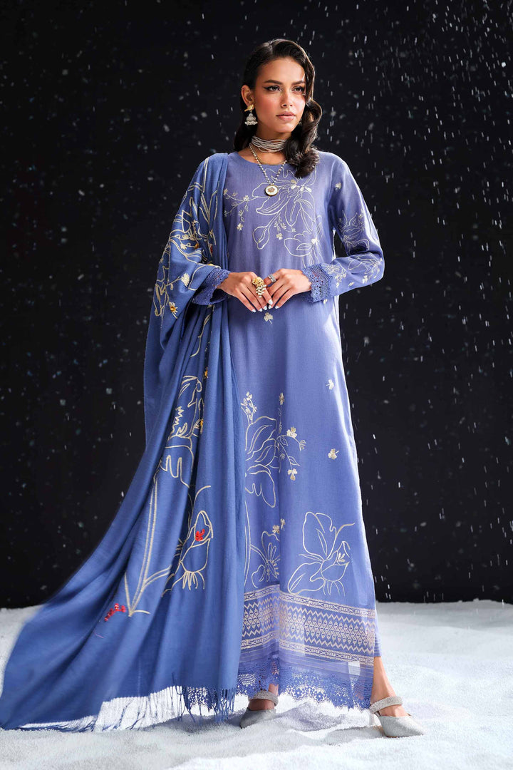 3 Piece  Embroidered Winter Collection Suit  