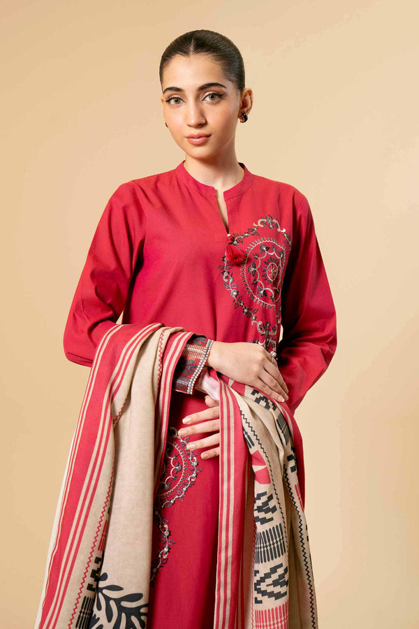 3 Piece - Yarn Dyed Embroidered Suit - 42404324