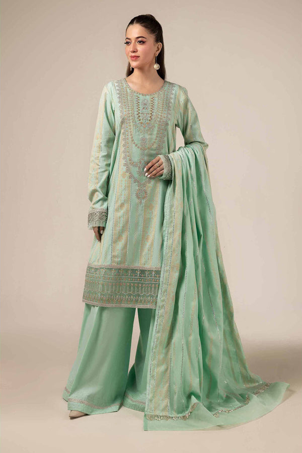 3 Piece - Jacquard Embroidered Suit - 42404375