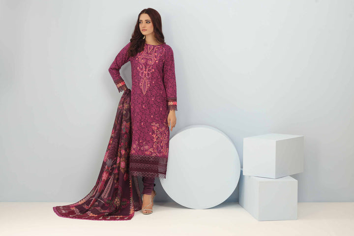 3 Piece  Printed Embroidered Unstitched Suit South Collection Winter 2024