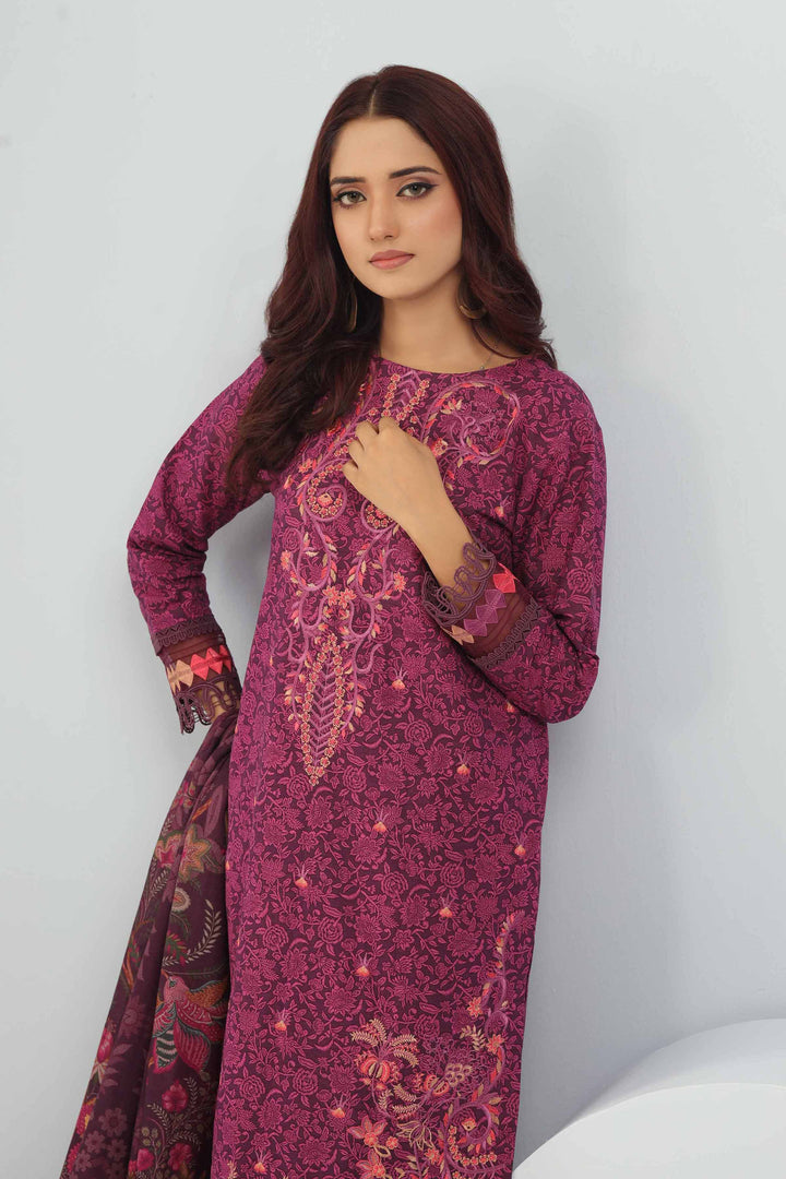 3 Piece  Printed Embroidered Unstitched Suit South Collection Winter 2024