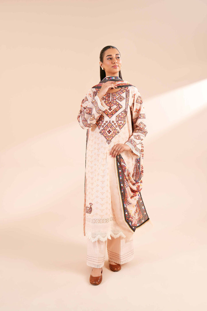 3 Piece  Printed Embroidered Unstitched Suit South Collection Winter 2024