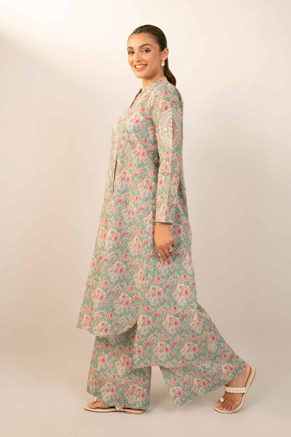 2 Piece - Digital Printed Embroidered Suit - 42404441