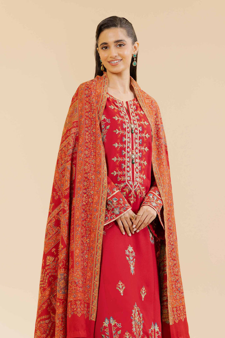 3 Piece  Embroidered Winter Collection Suit  