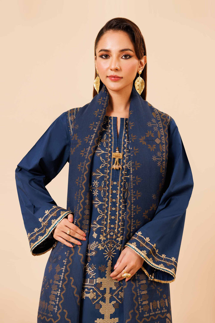 3 Piece  Embroidered Winter Collection Suit  