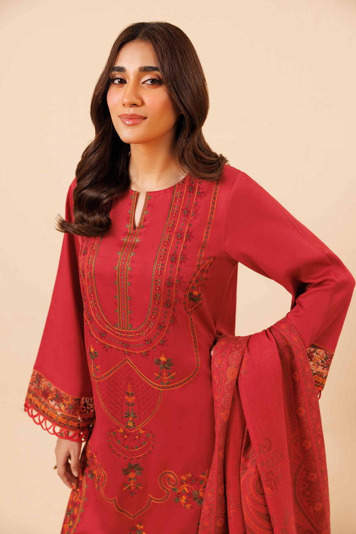 3 Piece  Embroidered Winter Collection Suit  