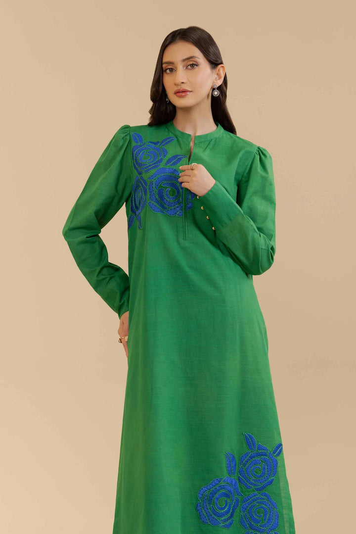 2 Piece  Dyed Embroidered Winter Collection Suit  