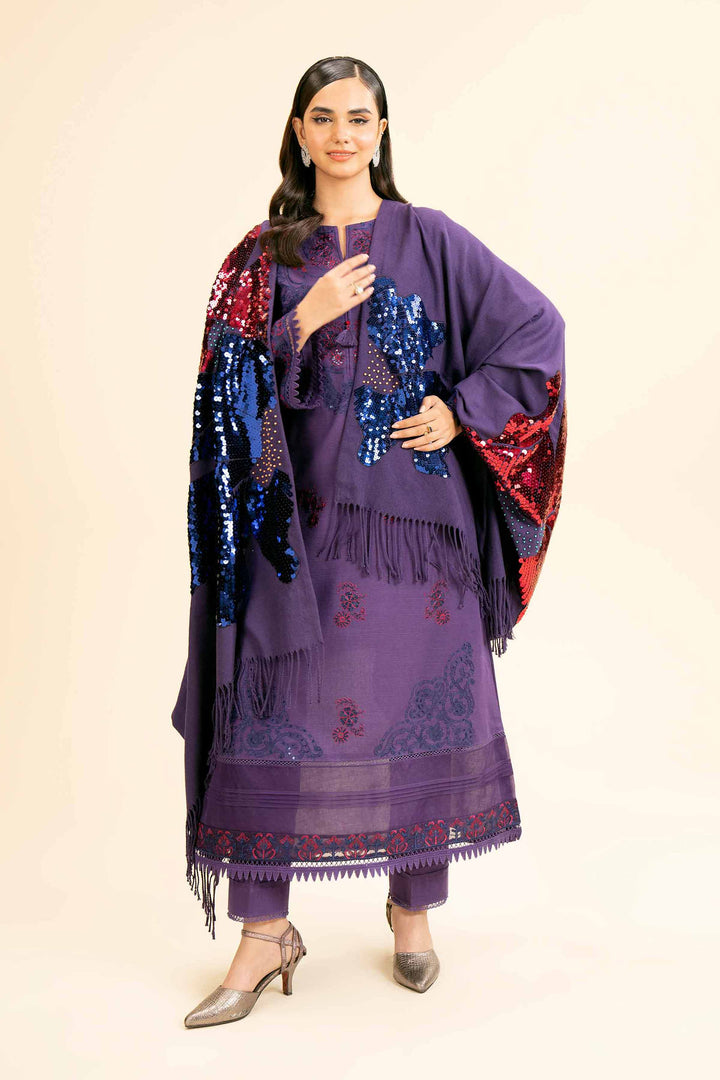 3 Piece  Embroidered Winter Collection Suit  